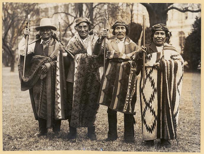Part of the AIPC delegation in front of White House, after defeating the Bursum Bill in 1922 (Palace of Governors Photo Archive)